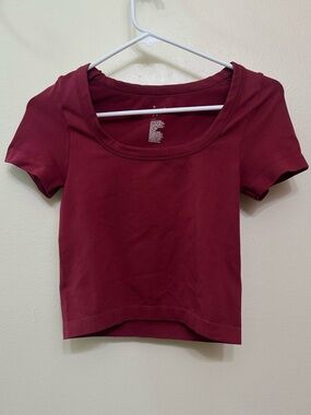 a new day Red Scoop Neck Crop Top